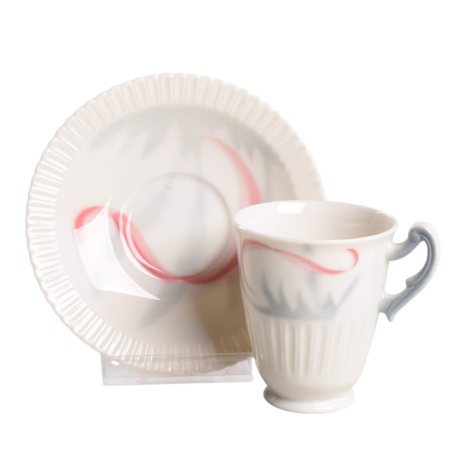 Flamingo Reeds Footed Demitasse Cup & Saucer Set by Syracuse-1