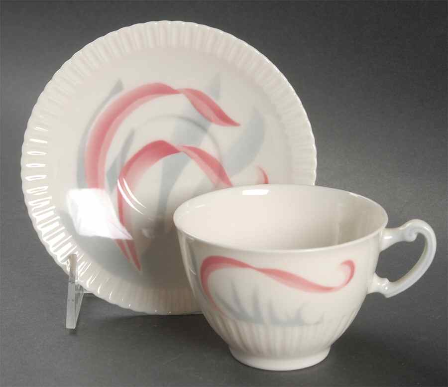 Flamingo Reeds Flat Cup & Saucer Set by Syracuse-1