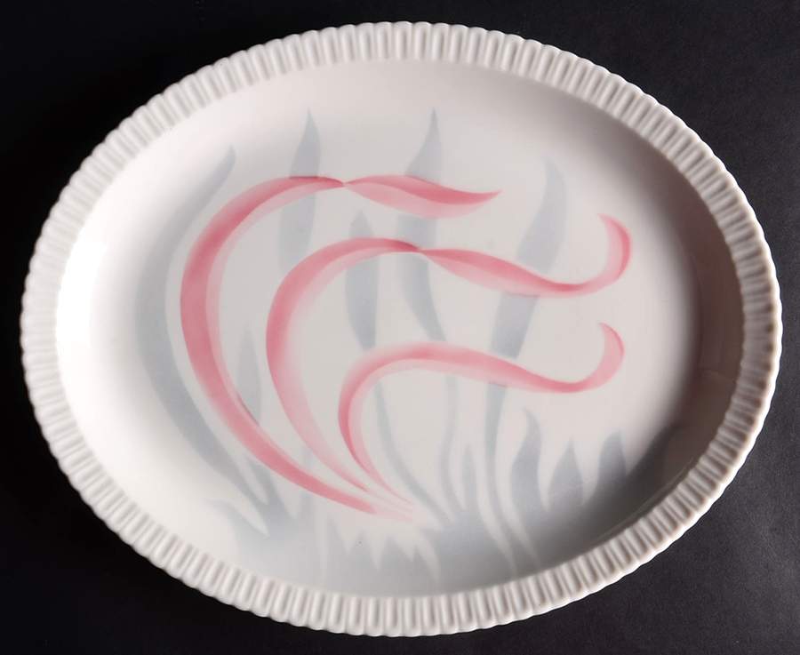 Flamingo Reeds 13" Oval Serving Platter by Syracuse-1