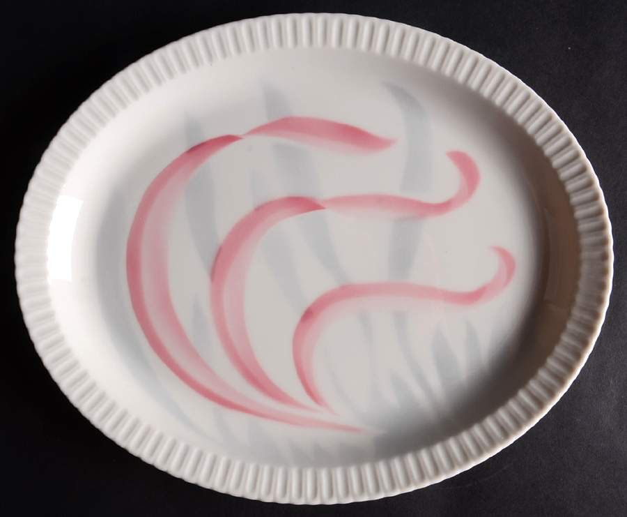 Flamingo Reeds 11" Oval Serving Platter by Syracuse-1