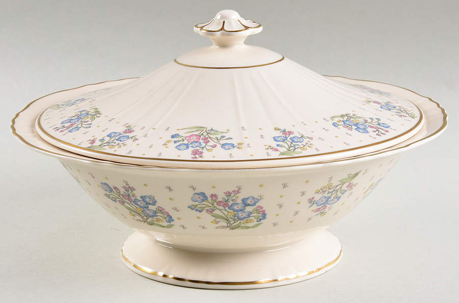 Forget Me Not Round Covered Vegetable by Syracuse-1
