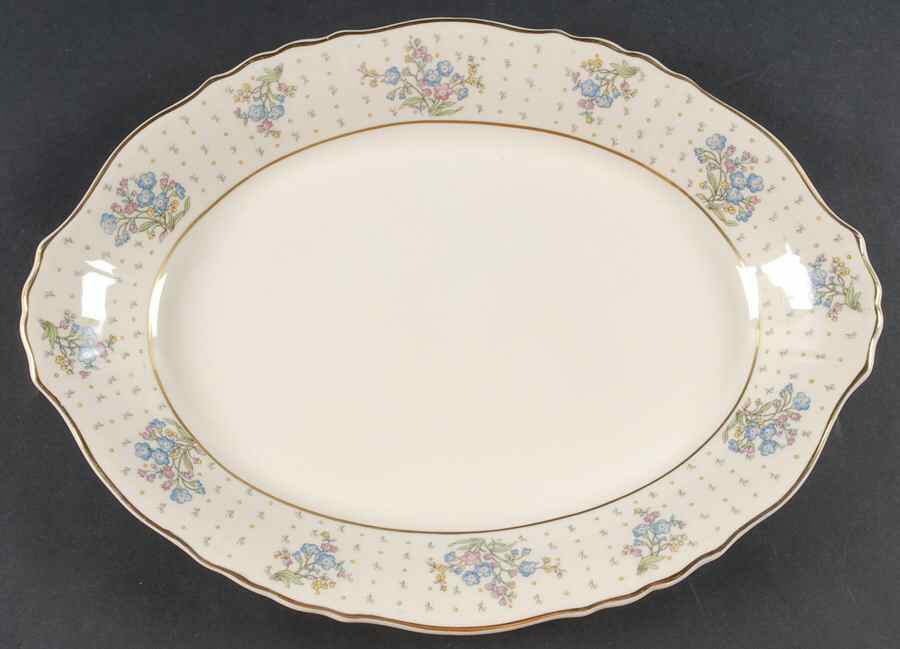 Forget Me Not 14" Oval Serving Platter by Syracuse-1