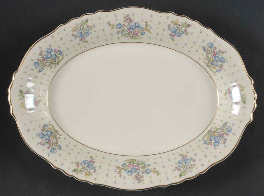 Forget Me Not 12" Oval Serving Platter by Syracuse-1