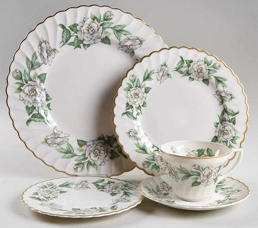 Gardenia (White Flowers) 5 Piece Place Setting by Syracuse-1