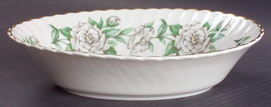 Gardenia (White Flowers) 9" Oval Vegetable Bowl by Syracuse-1