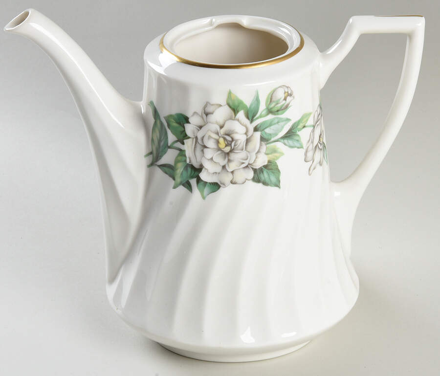 Gardenia (White Flowers) Coffee Pot No Lid by Syracuse-1