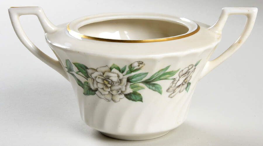 Gardenia (White Flowers) Sugar Bowl No Lid by Syracuse-1