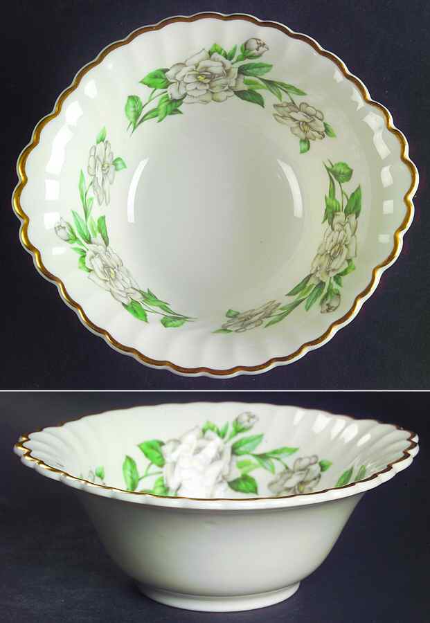 Gardenia (White Flowers) Lugged Cereal Bowl by Syracuse-1