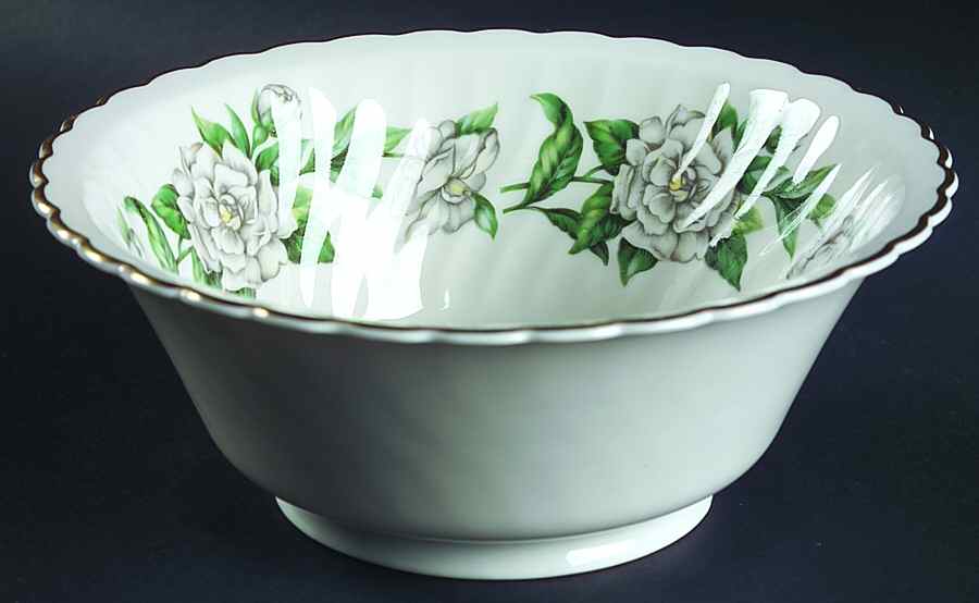 Gardenia (White Flowers) 7" Round Vegetable Bowl by Syracuse-1