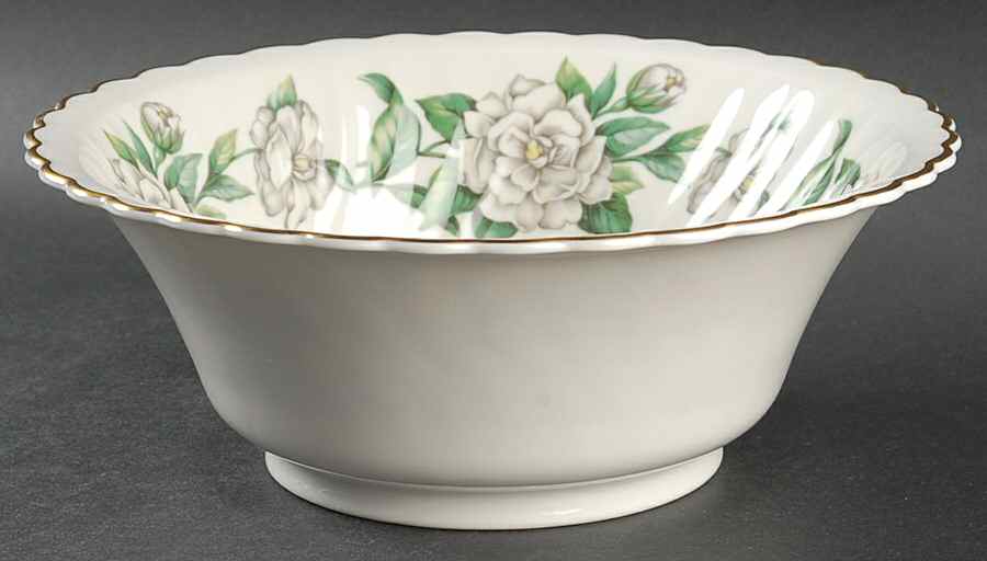 Gardenia (White Flowers) 8" Round Vegetable Bowl by Syracuse-1