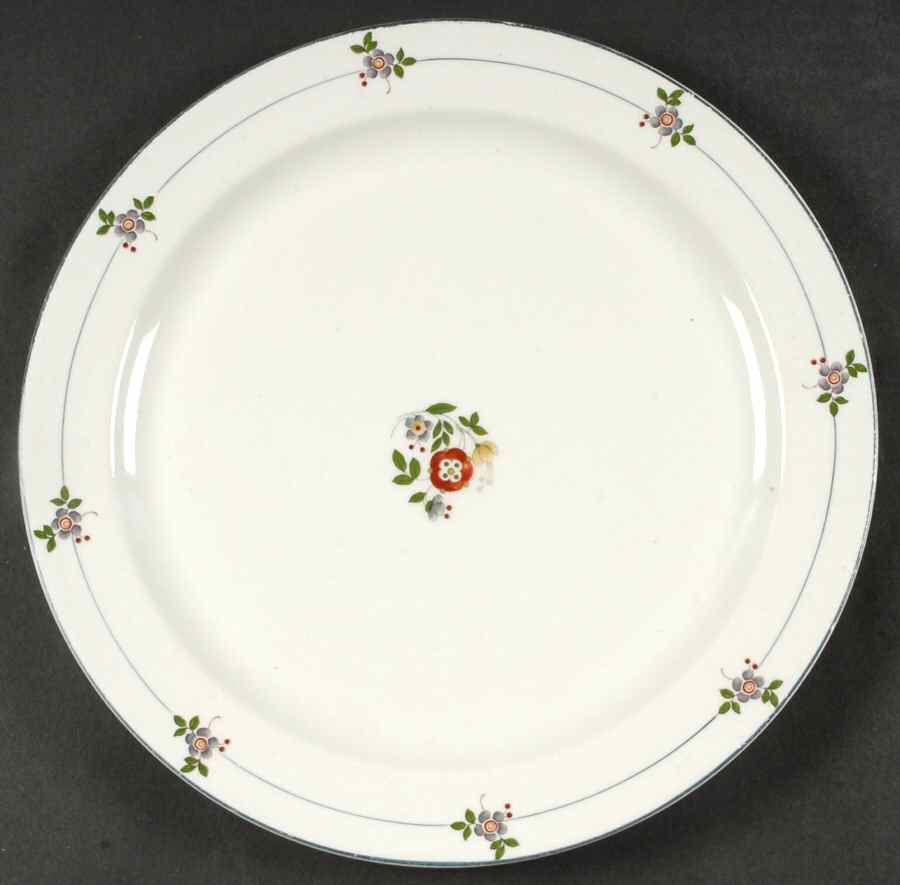 Gardena (Blue Trim) 12" Chop Plate (Round Platter) by Syracuse-1