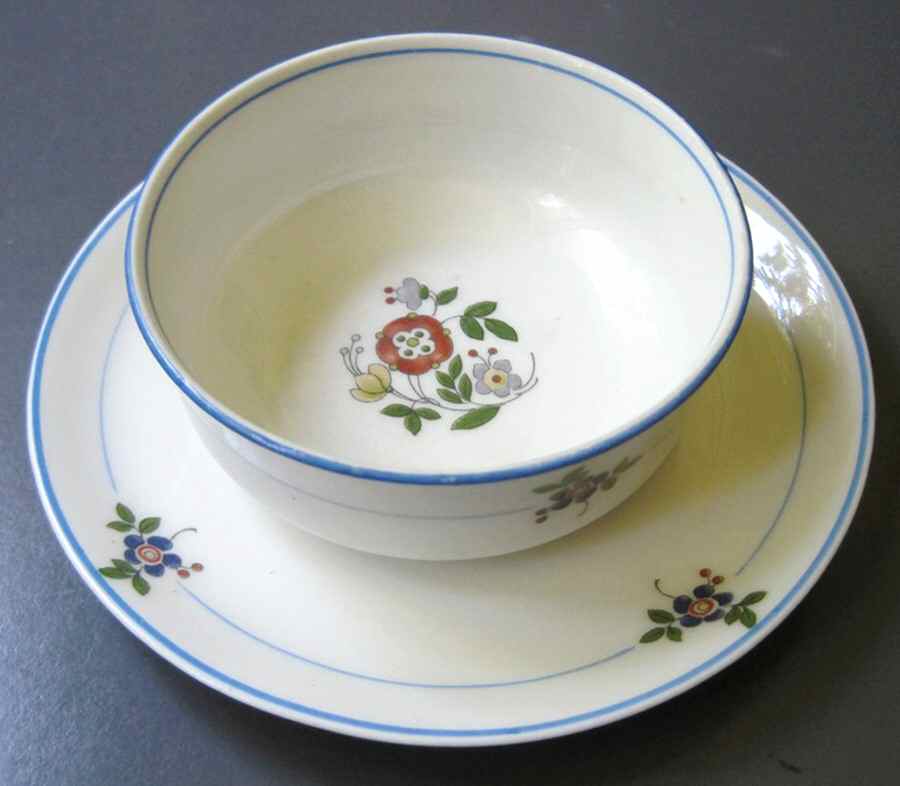 Gardena (Blue Trim) Ramekin & Saucer Set by Syracuse-1