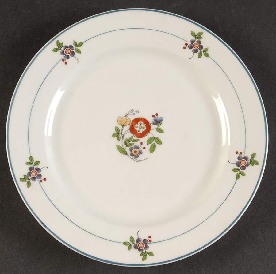 Gardena (Blue Trim) Salad Plate by Syracuse-1