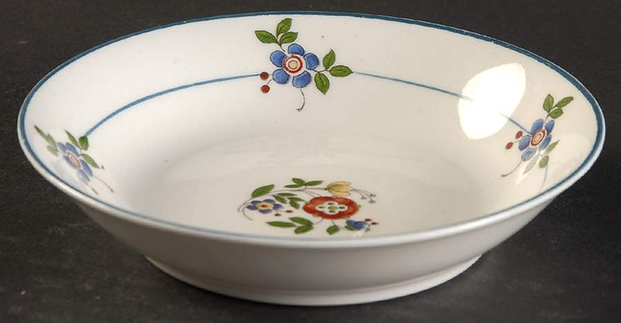 Gardena (Blue Trim) Fruit/Dessert (Sauce) Bowl by Syracuse-1