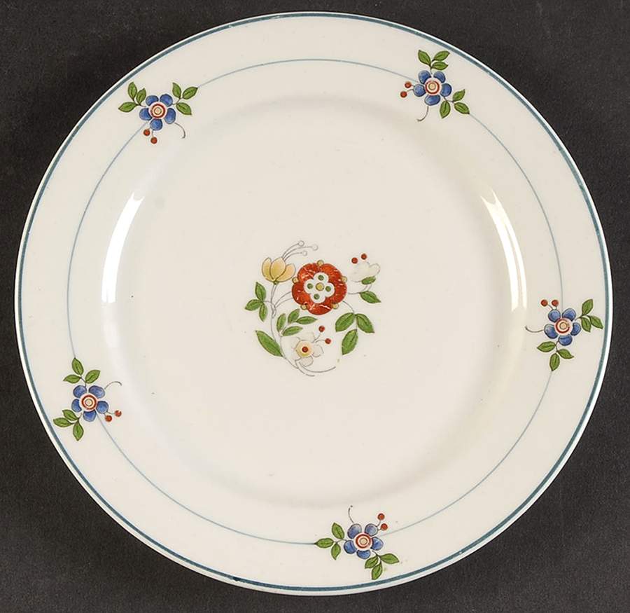 Gardena (Blue Trim) Dessert/Pie Plate by Syracuse-1