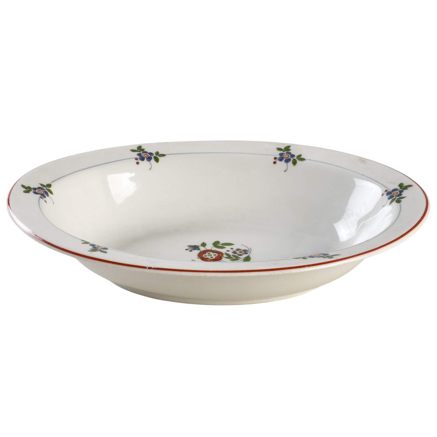 Gardena (Rust Trim) 9" Oval Vegetable Bowl by Syracuse-1
