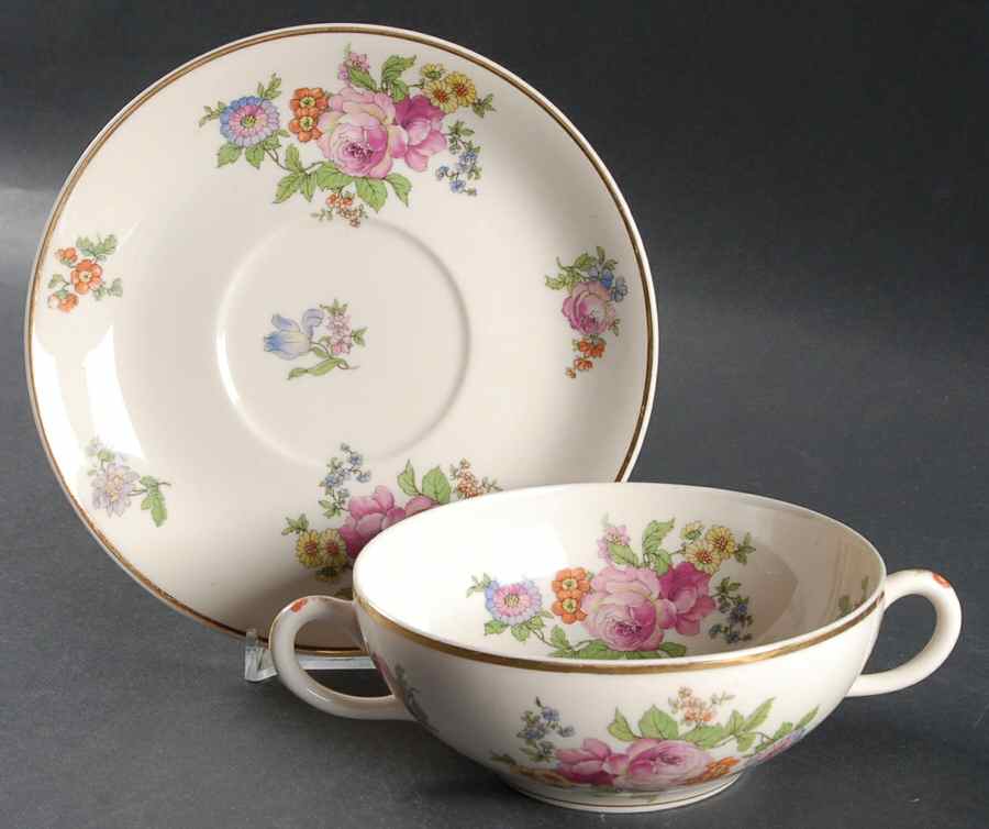 Glenwood Flat Cream Soup Bowl & Saucer Set by Syracuse-1