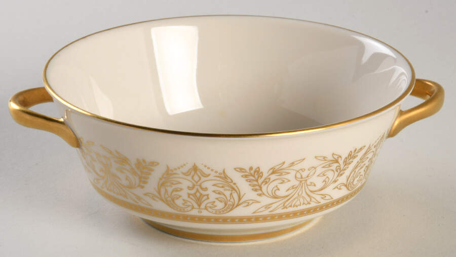 Gold Riviera Flat Cream Soup Bowl by Syracuse-1