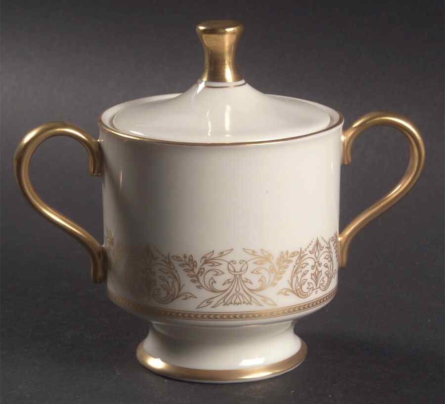 Gold Riviera Sugar Bowl & Lid by Syracuse-1