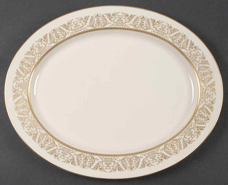 Gold Riviera 14" Oval Serving Platter by Syracuse-1