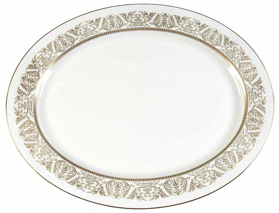 Gold Riviera 16" Oval Serving Platter by Syracuse-1