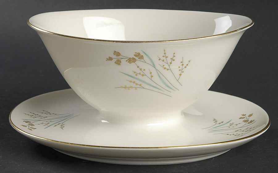 Golden Seeds Gravy Boat with Attached Underplate by Syracuse-1