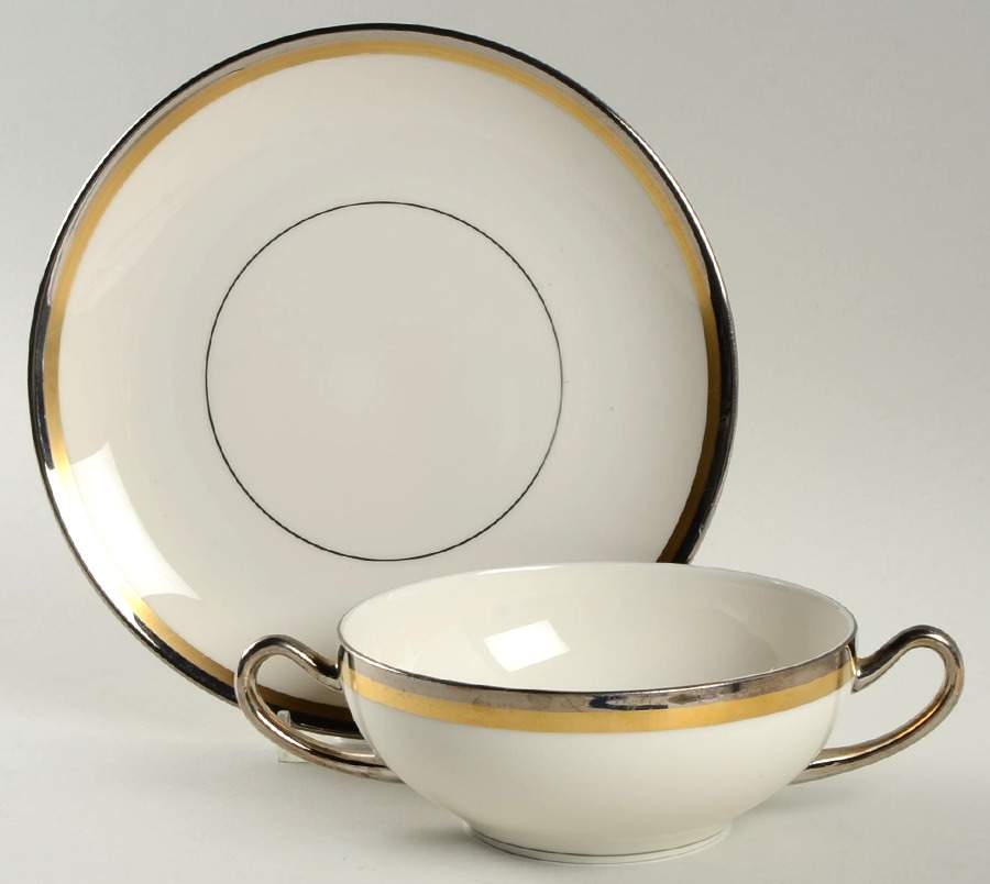 Grace Flat Cream Soup Bowl & Saucer Set by Syracuse-1