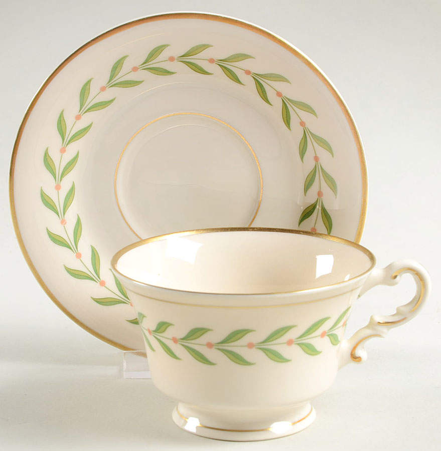 Greenwood Footed Cup & Saucer Set by Syracuse-1