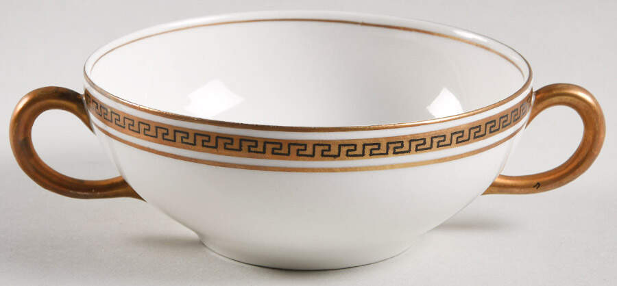 Greek Key Flat Cream Soup Bowl by Syracuse-1