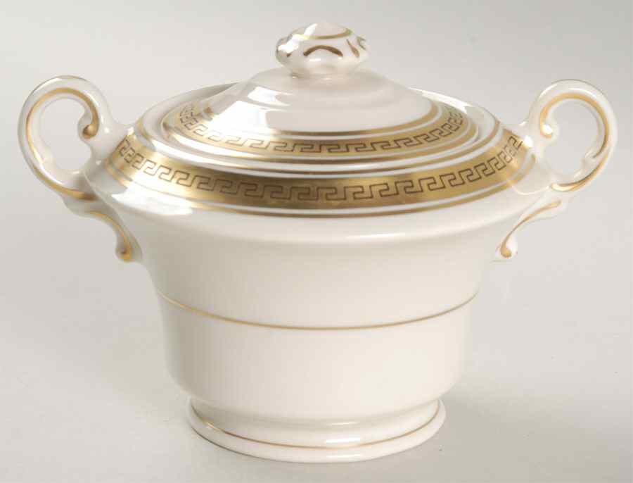 Greek Key Sugar Bowl & Lid by Syracuse-1