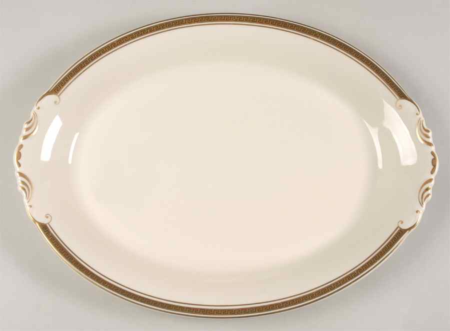 Greek Key 16" Oval Serving Platter by Syracuse-1