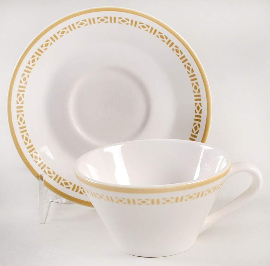 Honey Comb Flat Cup & Saucer Set by Syracuse-1