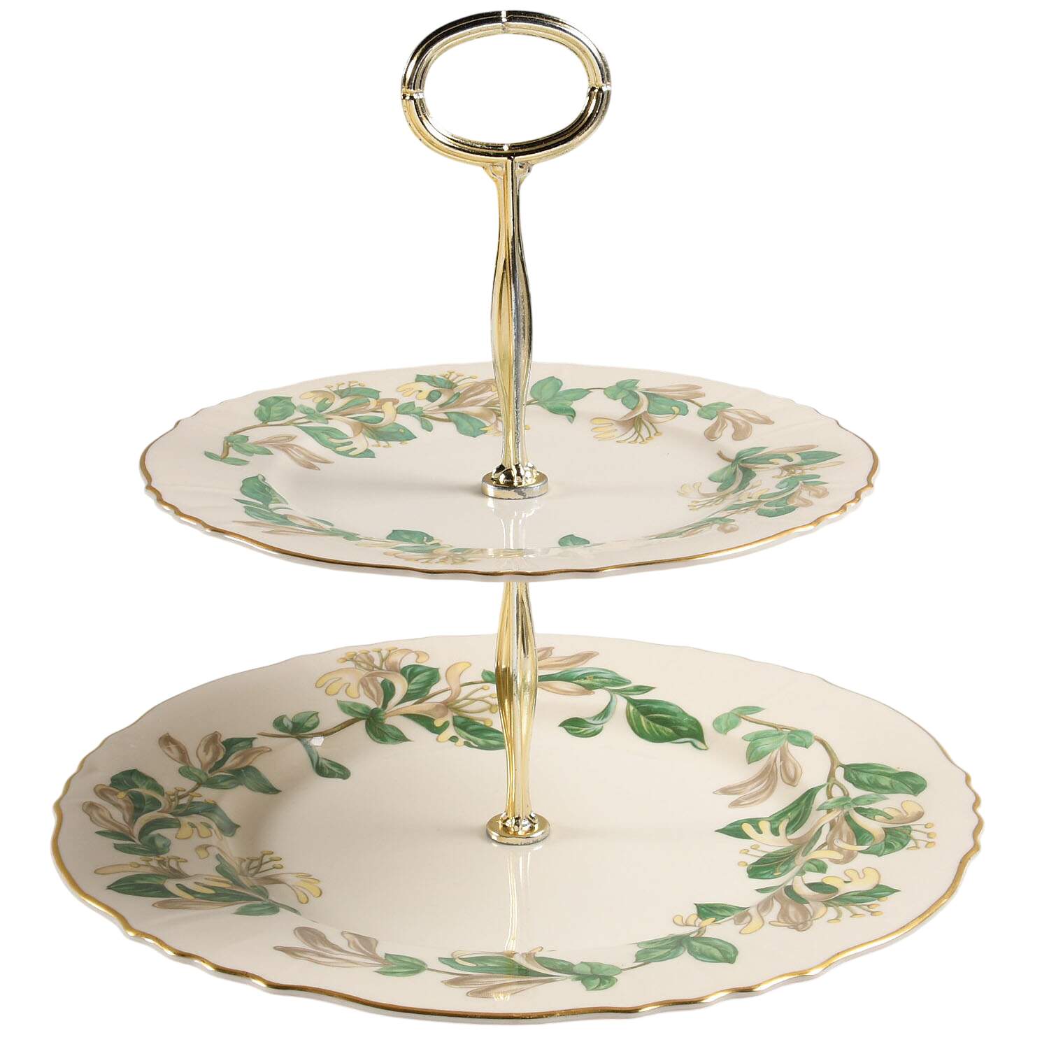 Honeysuckle 6 5/8"-10"  2 Tiered Serving Tray (Dp, Sp) HC by Syracuse-1