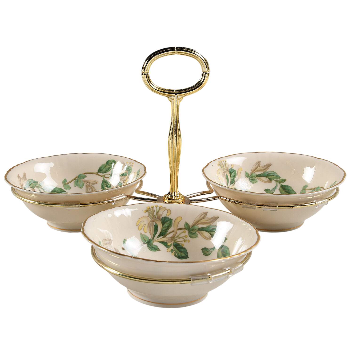 Honeysuckle 7" x 12" 3-Part Relish & Metal Stand (CERC) HC by Syracuse-1