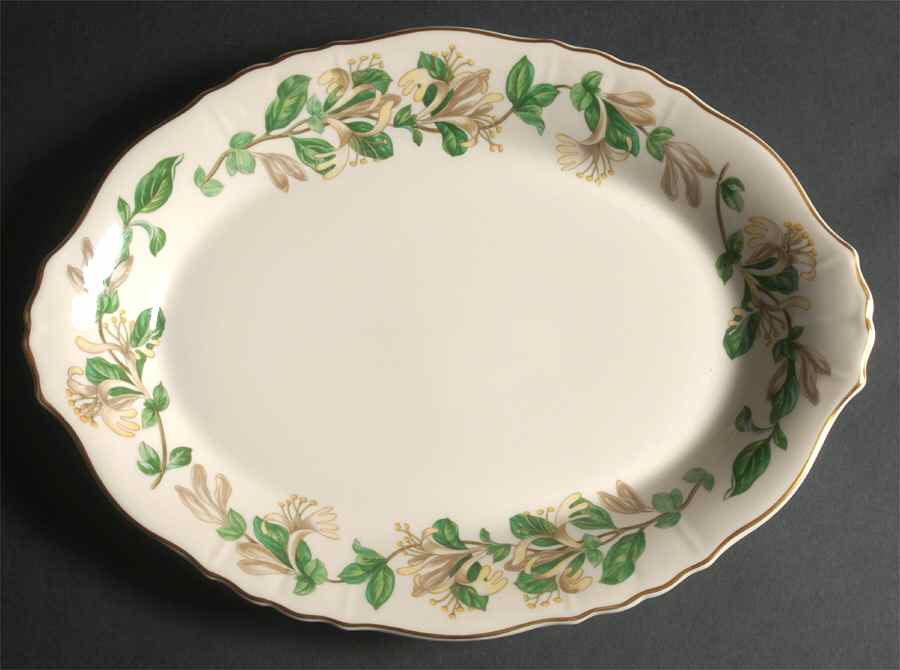 Honeysuckle 14" Oval Serving Platter by Syracuse-1