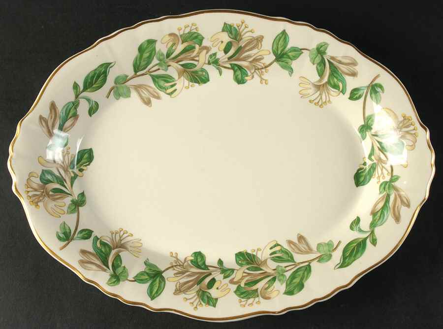 Honeysuckle 12" Oval Serving Platter by Syracuse-1