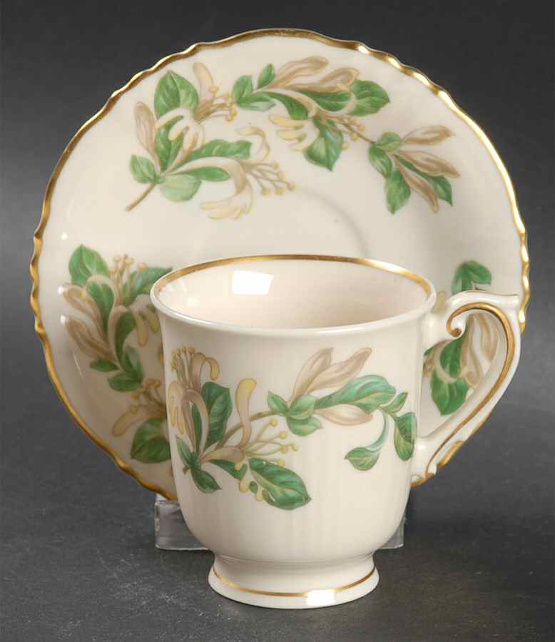 Honeysuckle Footed Demitasse Cup & Saucer Set by Syracuse-1