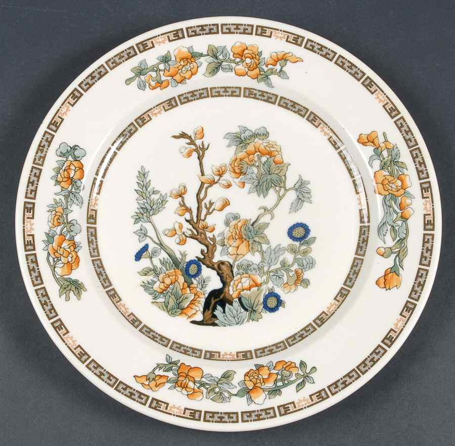 Indian Tree Orange Flowers (Cream) Dinner Plate by Syracuse-1