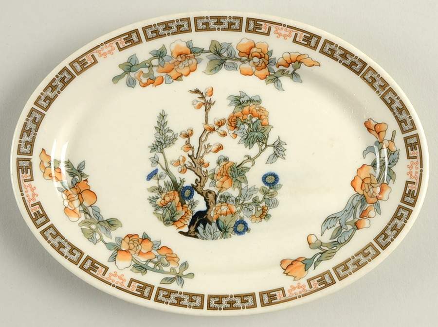 Indian Tree Orange Flowers (Cream) Relish by Syracuse-1