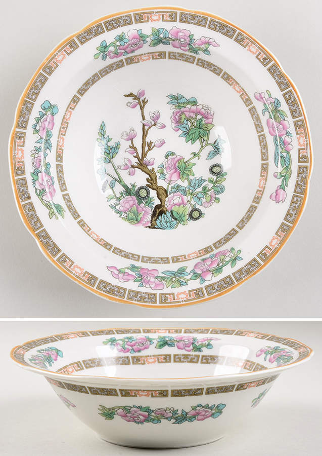 Indian Tree Pink (Scallop Edge) Rim Soup Bowl by Syracuse-1