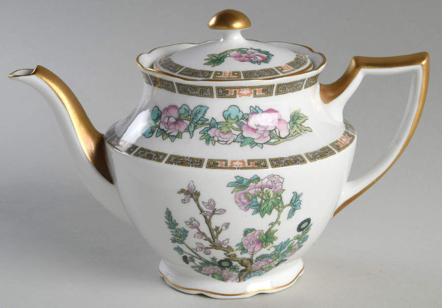 Indian Tree Pink (Scallop Edge) Teapot & Lid by Syracuse-1