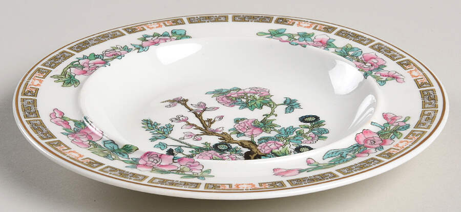 Indian Tree Pink (Smooth Edge) Round Butter No Lid by Syracuse-1