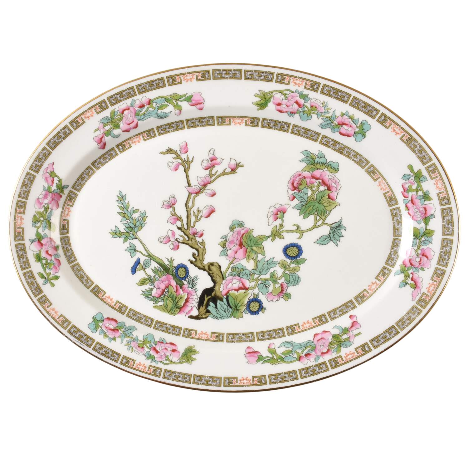 Indian Tree Pink (Smooth Edge) 12" Oval Serving Platter by Syracuse-1