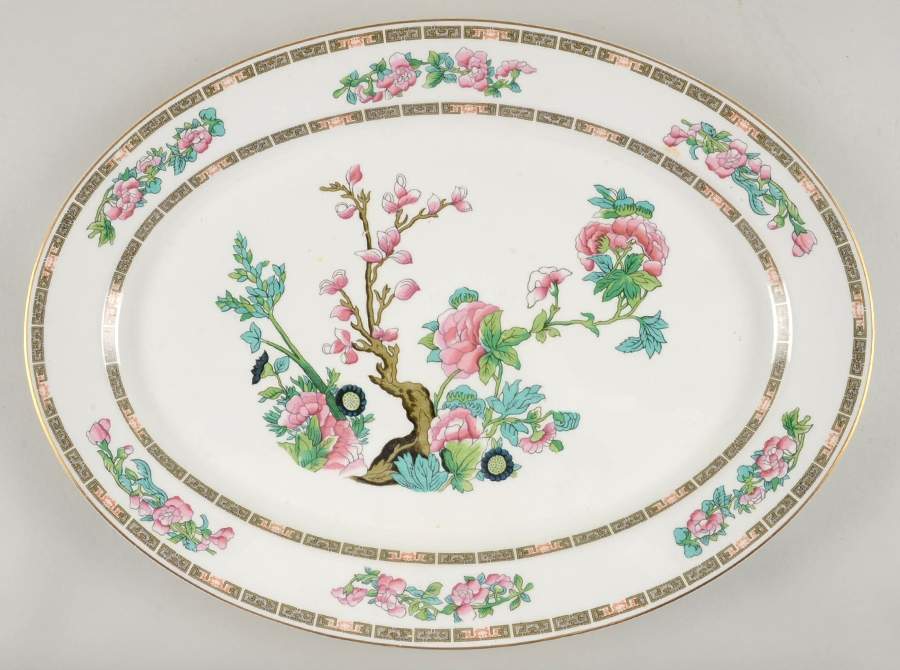 Indian Tree Pink (Smooth Edge) 18" Oval Serving Platter by Syracuse-1
