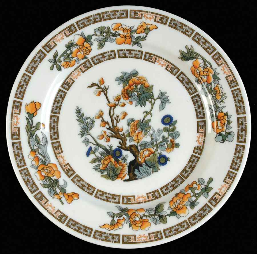 Indian Tree Orange Flowers (White) Salad Plate by Syracuse-1