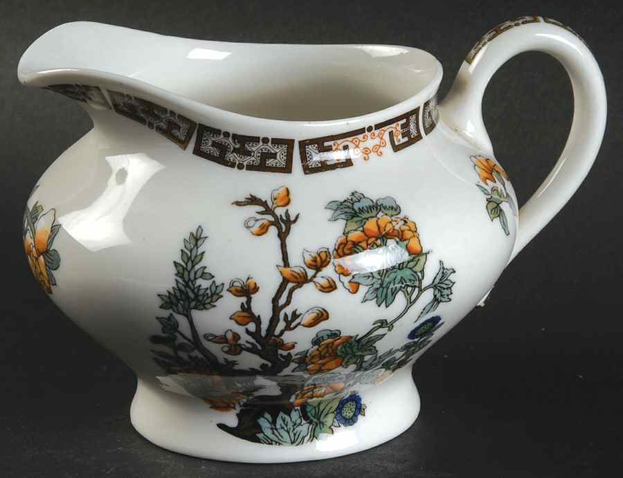 Indian Tree Orange Flowers (White) Creamer by Syracuse-1