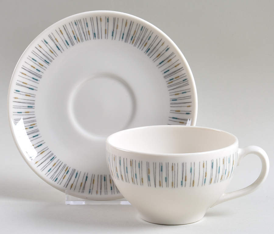 Jackstraws Flat Cup & Saucer Set by Syracuse-1