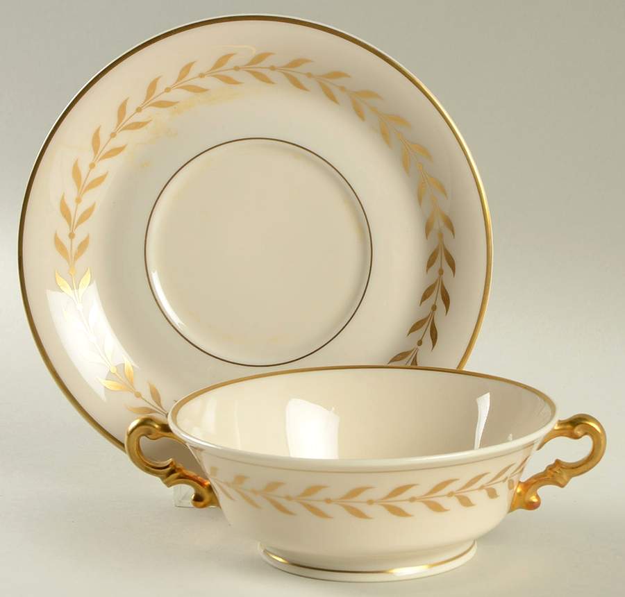 Jefferson Flat Cream Soup Bowl & Saucer Set by Syracuse-1