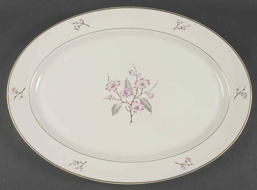 Jubilee (Pink Flowers) 16" Oval Serving Platter by Syracuse-1