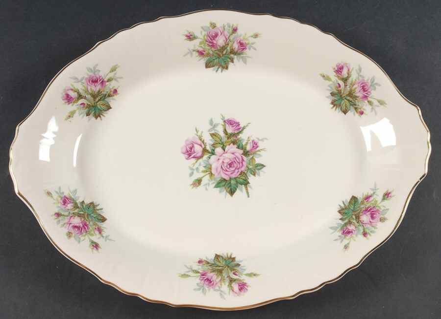 June Rose 14" Oval Serving Platter by Syracuse-1